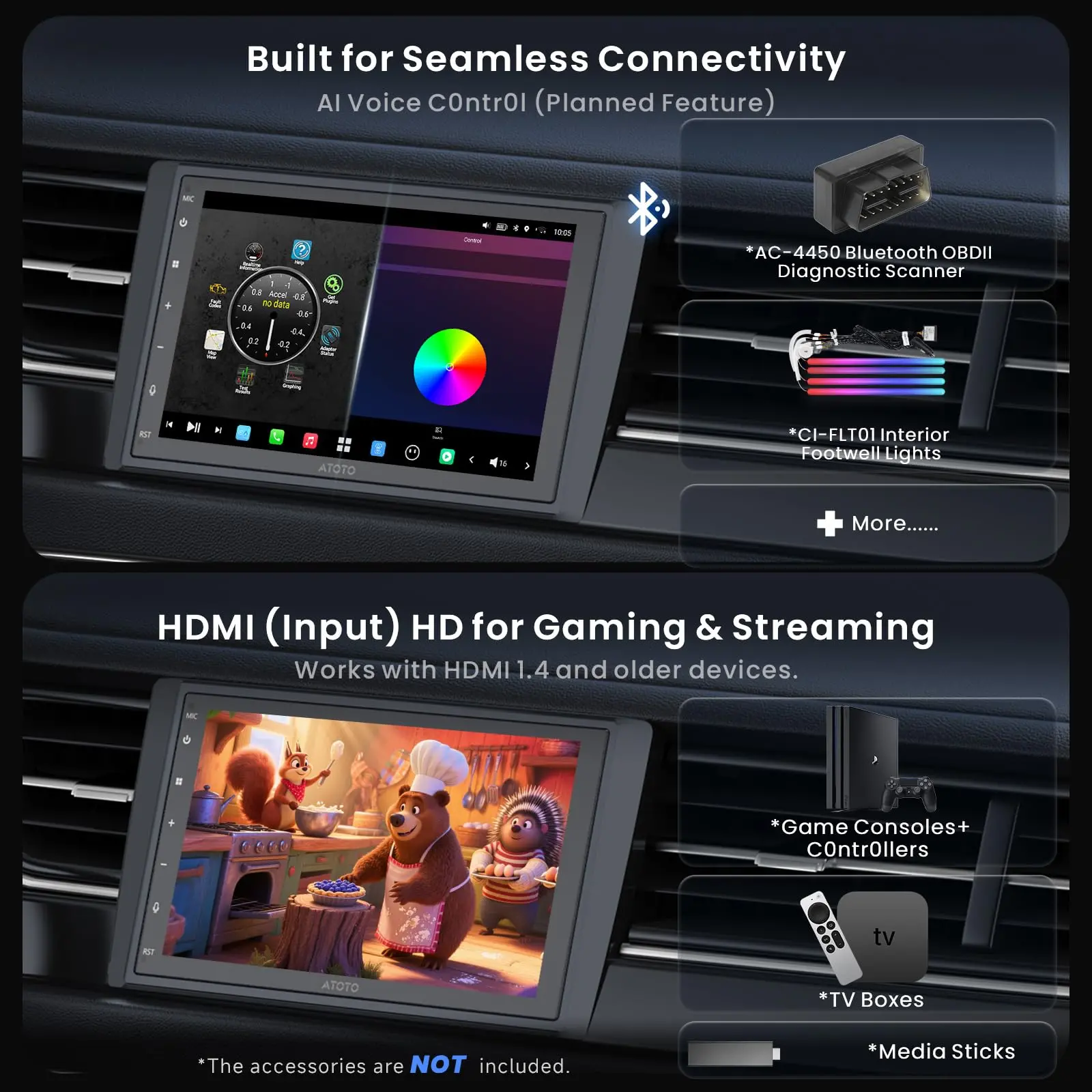 【High-end】ATOTO X10G2B7E 7" Double Din Car Stereo with Front & Rear Cameras, QLED Touchscreen, CarPlay & Android Auto, 4G LTE & WiFi, GPS, 8GB + 128GB TF Card, Dual Bluetooth, DSP Audio Technology - Image 7