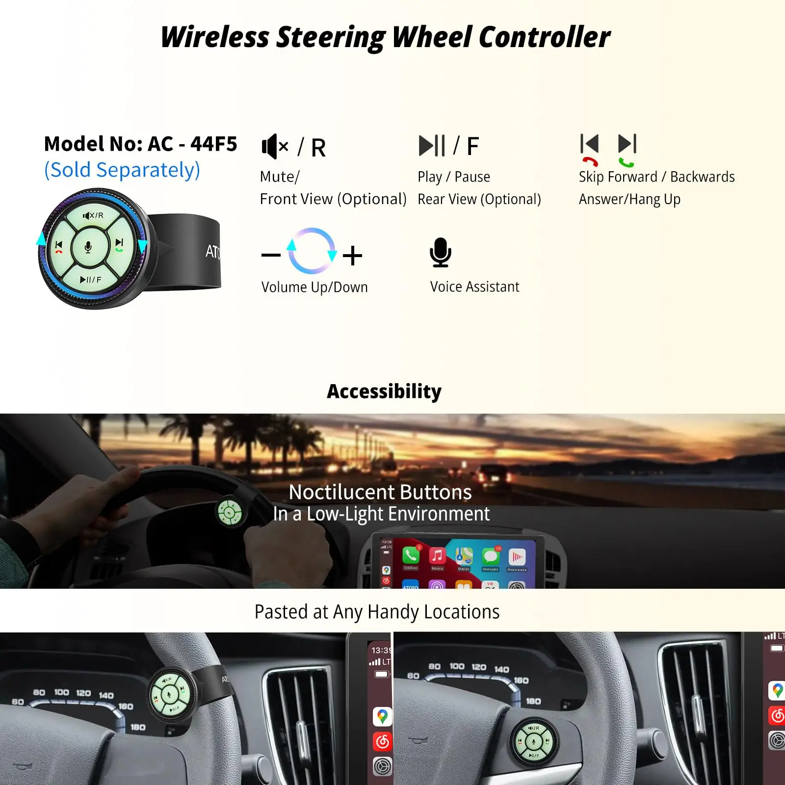 ATOTO F7G209WE 9" Double Din Car Stereo with Touchscreen, Wireless CarPlay & Android Auto, Bluetooth, FM/AM/RDS Radio, Phone Mirror Link, Voice Control, HD Rearview, GPS Navigation - Image 4