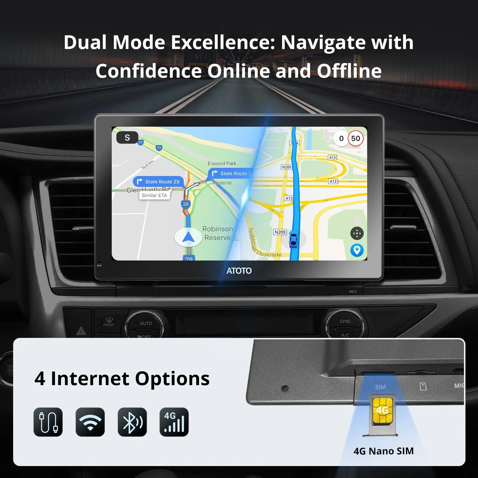 ATOTO 9" Portable Car Stereo with Bluetooth, Wi-Fi, Wireless CarPlay & Android Auto, MirrorLink, GPS Tracking, Multimedia Audio Player - Image 5