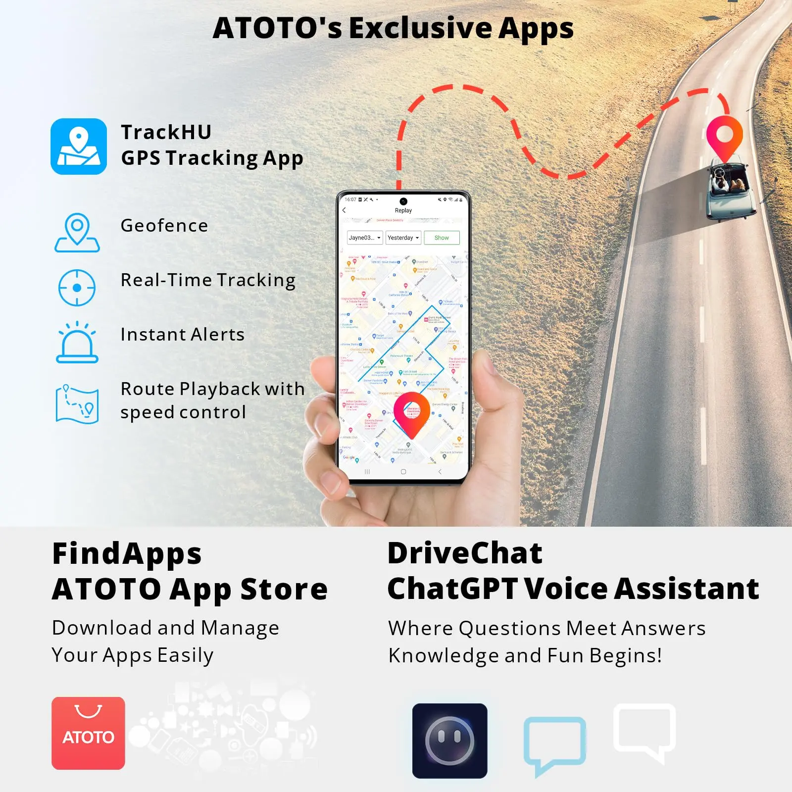 ATOTO 7" Portable Car Stereo with 4 Audio Outputs, QLED Display, Wireless CarPlay & Android Auto, 4G LTE, 4+32G, Dual Bluetooth, GPS Tracking, HDMI Input - Image 5