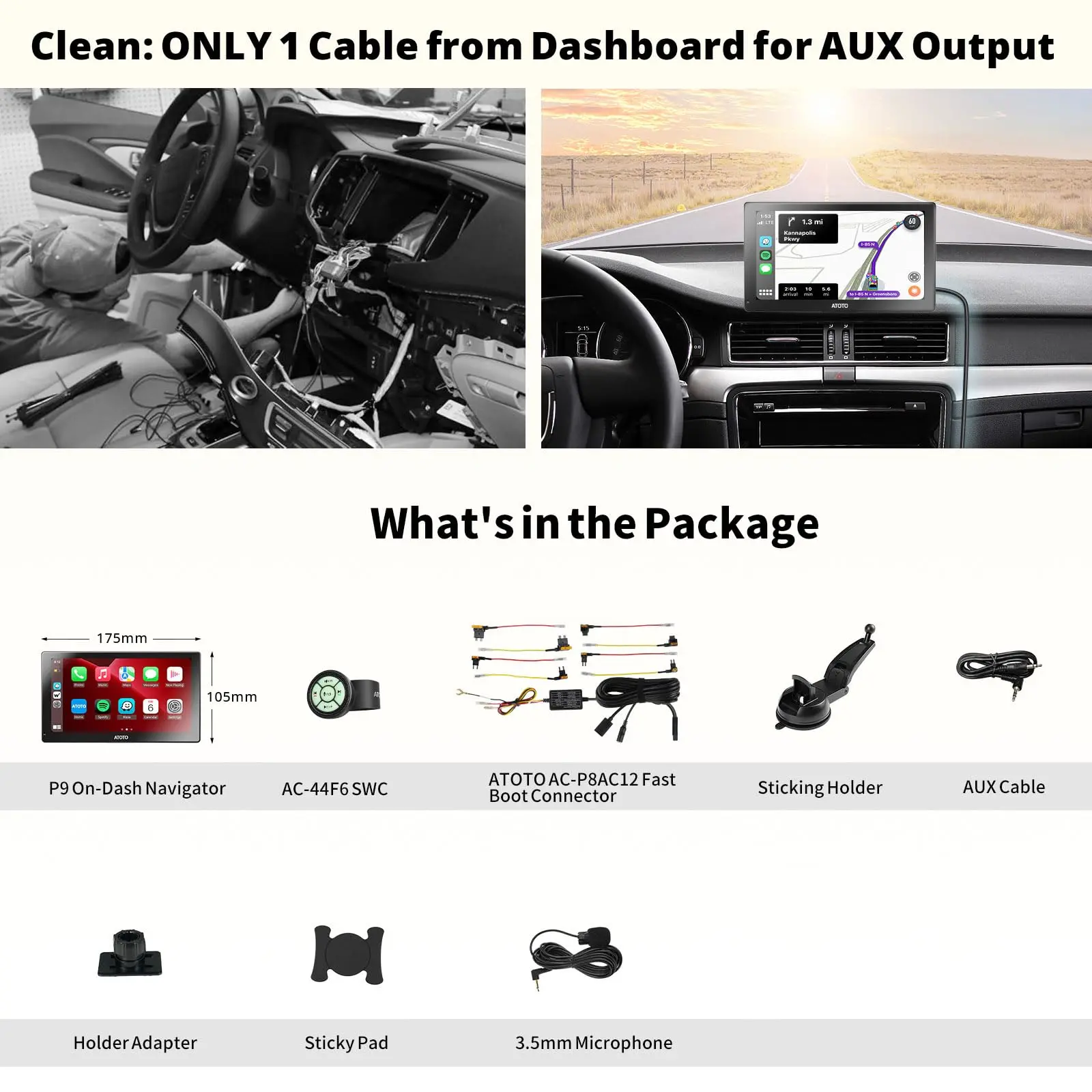 ATOTO 7" Portable Car Stereo with 4 Audio Outputs, QLED Display, Wireless CarPlay & Android Auto, 4G LTE, 4+32G, Dual Bluetooth, GPS Tracking, HDMI Input - Image 8