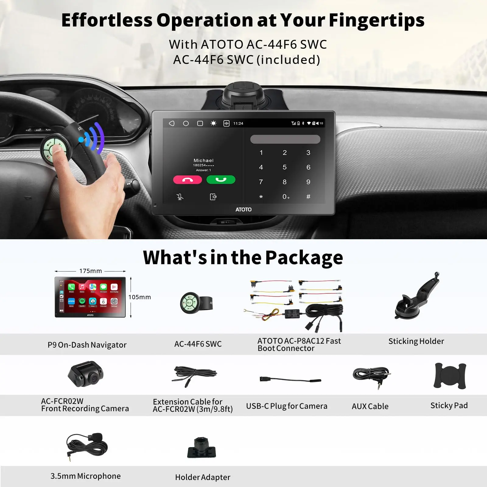 ATOTO 7" Portable Car Stereo with 1080P Front Camera, QLED Display, Wireless CarPlay & Android Auto, 4G LTE, 4+32G, Dual Bluetooth, GPS Tracking, HDMI Input - Image 8