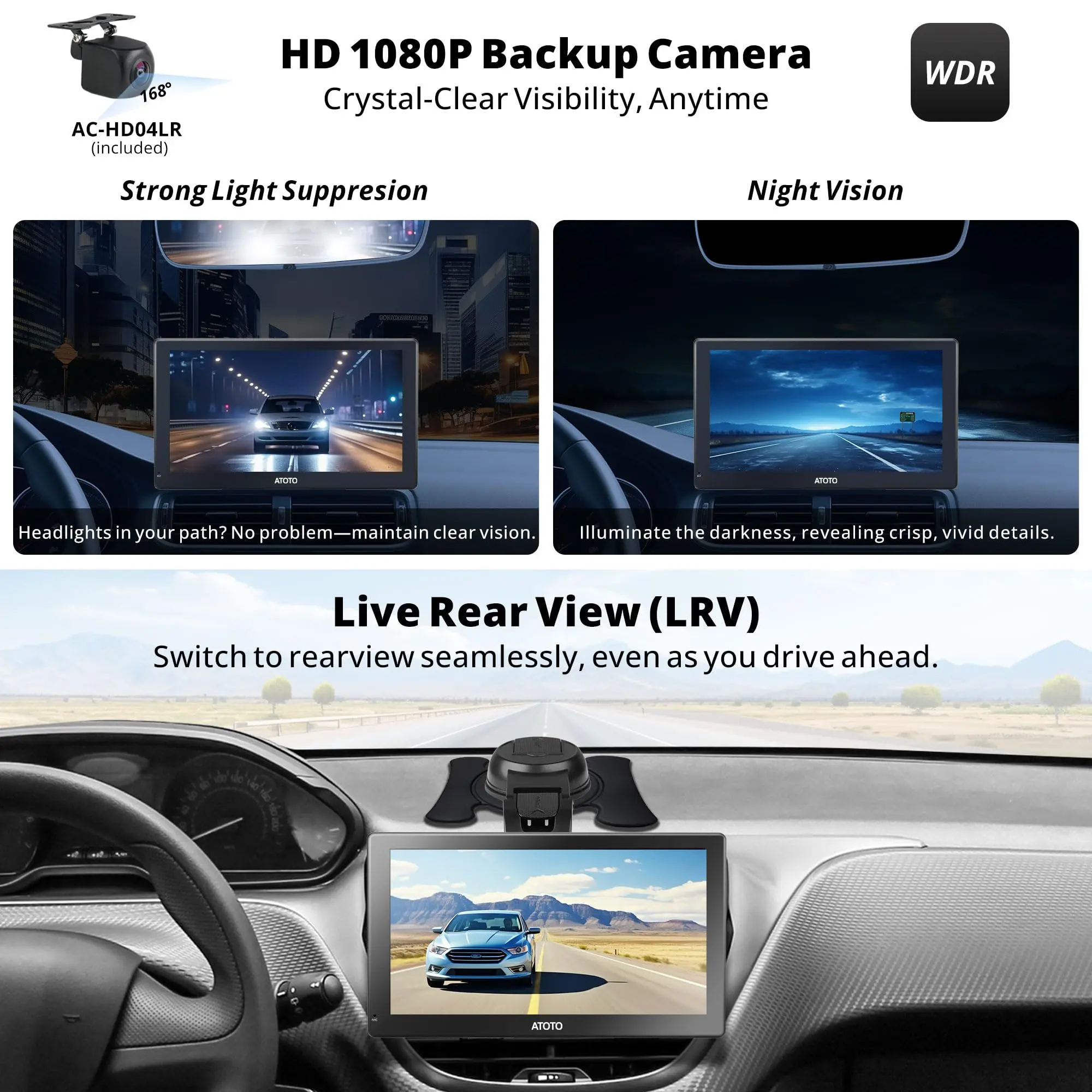 ATOTO 9" Portable Car Stereo with 1080P Dash & Rear Cameras, Wireless CarPlay & Android Auto, QLED Display, 4G LTE, Wi-Fi, ChatGPT, 4+32G, FM/AM Radio, Dual Bluetooth, GPS, HDMI Input - Image 4