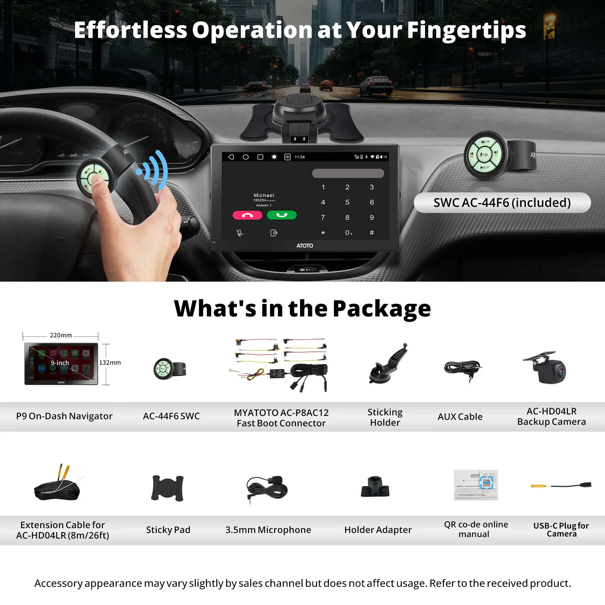 ATOTO 9" Portable Car Stereo with 1080P Dash & Rear Cameras, Wireless CarPlay & Android Auto, QLED Display, 4G LTE, Wi-Fi, ChatGPT, 4+32G, FM/AM Radio, Dual Bluetooth, GPS, HDMI Input - Image 7