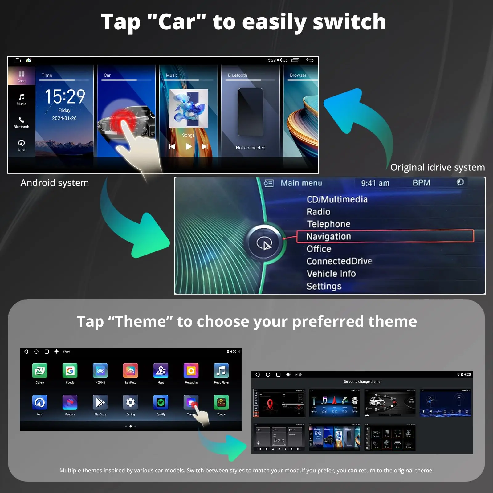 ATOTO S8BMX54L12B8PN 12.3" BMW Compatible Car Stereo, Wireless CarPlay & Android Auto, Fits X5 Series E70 2010-2013 CIC System, GPS Tracking, AI DriveChat, Dual Bluetooth, 4G LTE, Retains Original Functions - Image 4