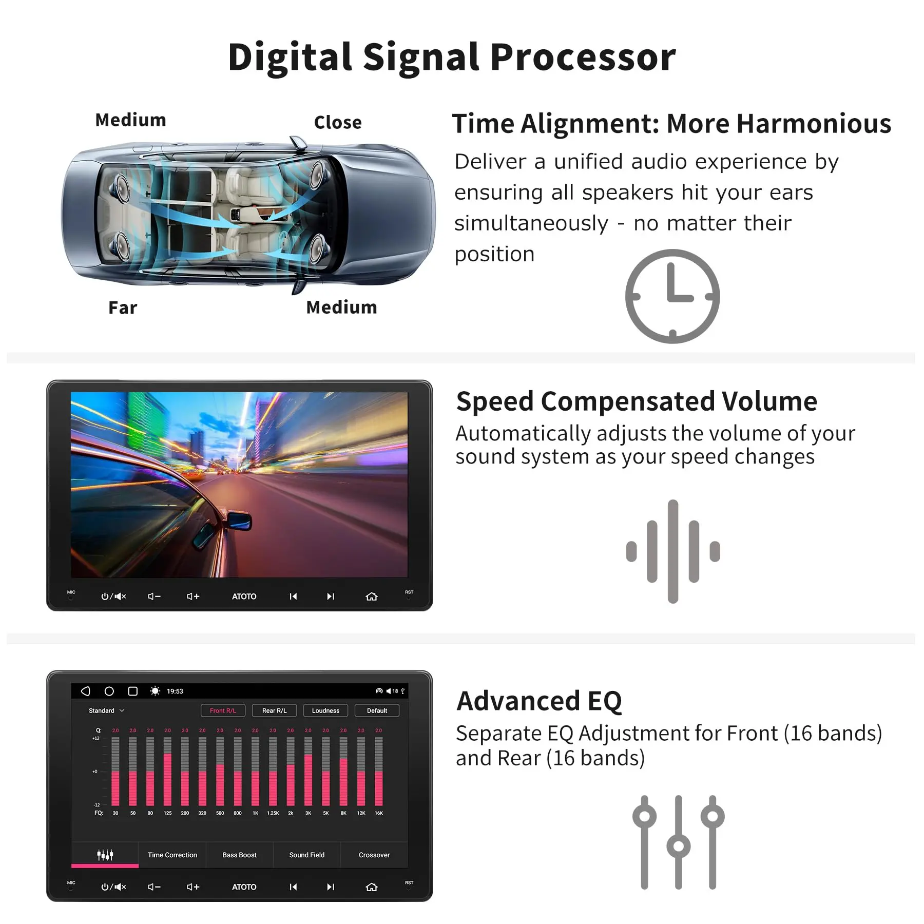 ATOTO S8G2094MS Double DIN Car Stereo 9" Android with HD Live Rearview Camera, Wireless CarPlay & Android Auto, Dual Bluetooth, Wi-Fi/BT/USB Tethering, DSP, SCVC, GPS Tracking, DriveChat AI, 8-Core, 4G LTE, 4G+32G - Image 6