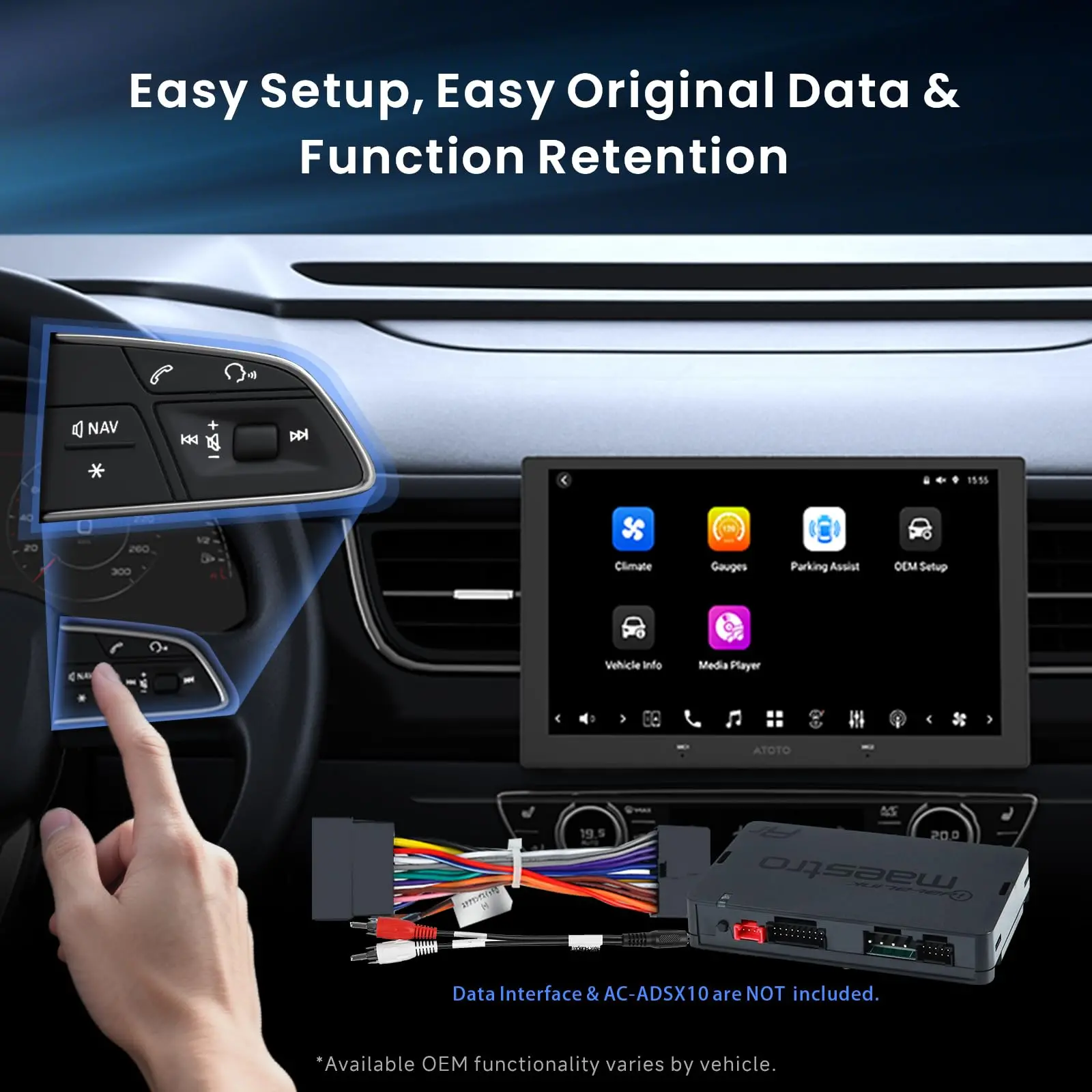 ATOTO X10G209E 9" Double Din Radio with 1080P Dual Dash Cam, Android 8+128G, Wireless CarPlay/Android Auto, HDMI-in & SPDIF Output, DSP, 4G/WiFi, GPS, AI Voice - Image 7
