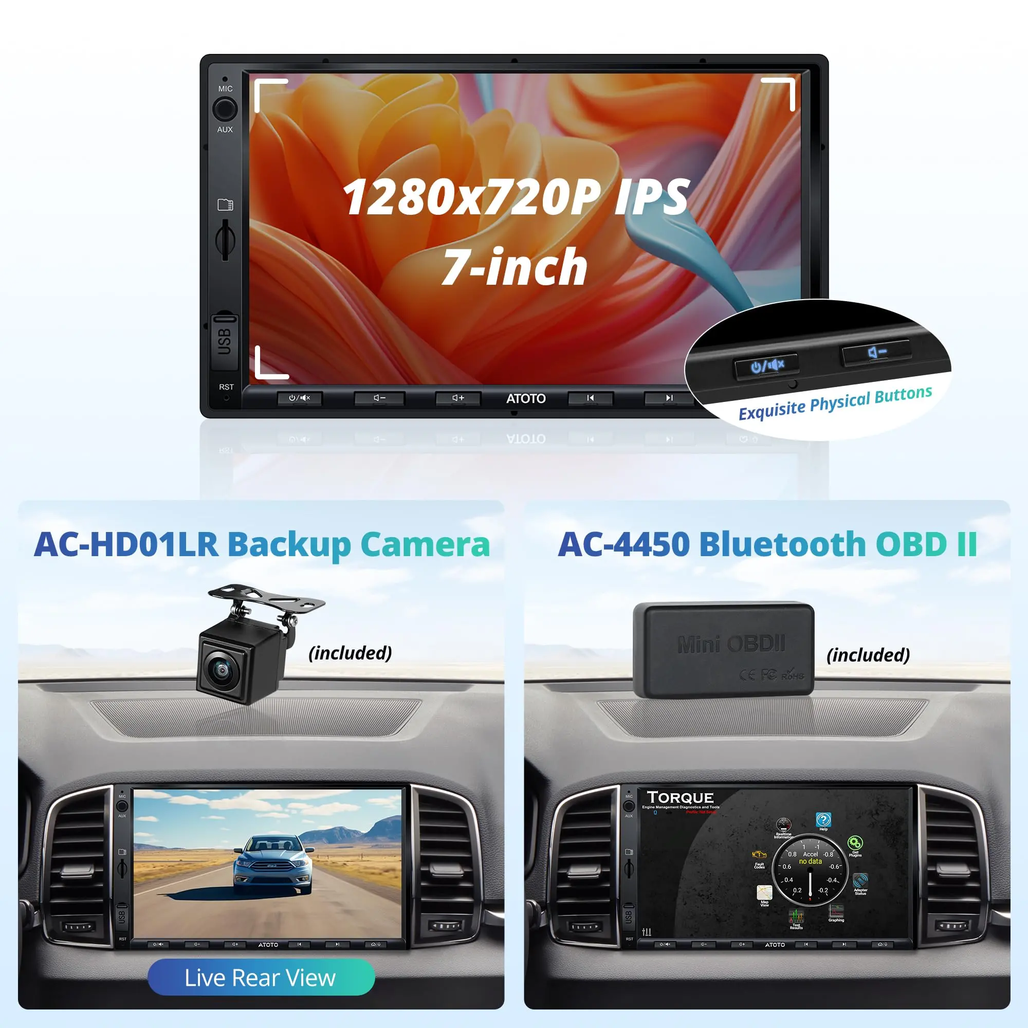 ATOTO Portable Car Stereo 9" Android 10 Octa-Core, Dual Camera, HD QLED Display, Wireless CarPlay/Android Auto, GPS Navigation, 4G/Wi-Fi/Bluetooth, DriveChat AI, TPMS/OBD II Support, 4GB+32GB - Image 4